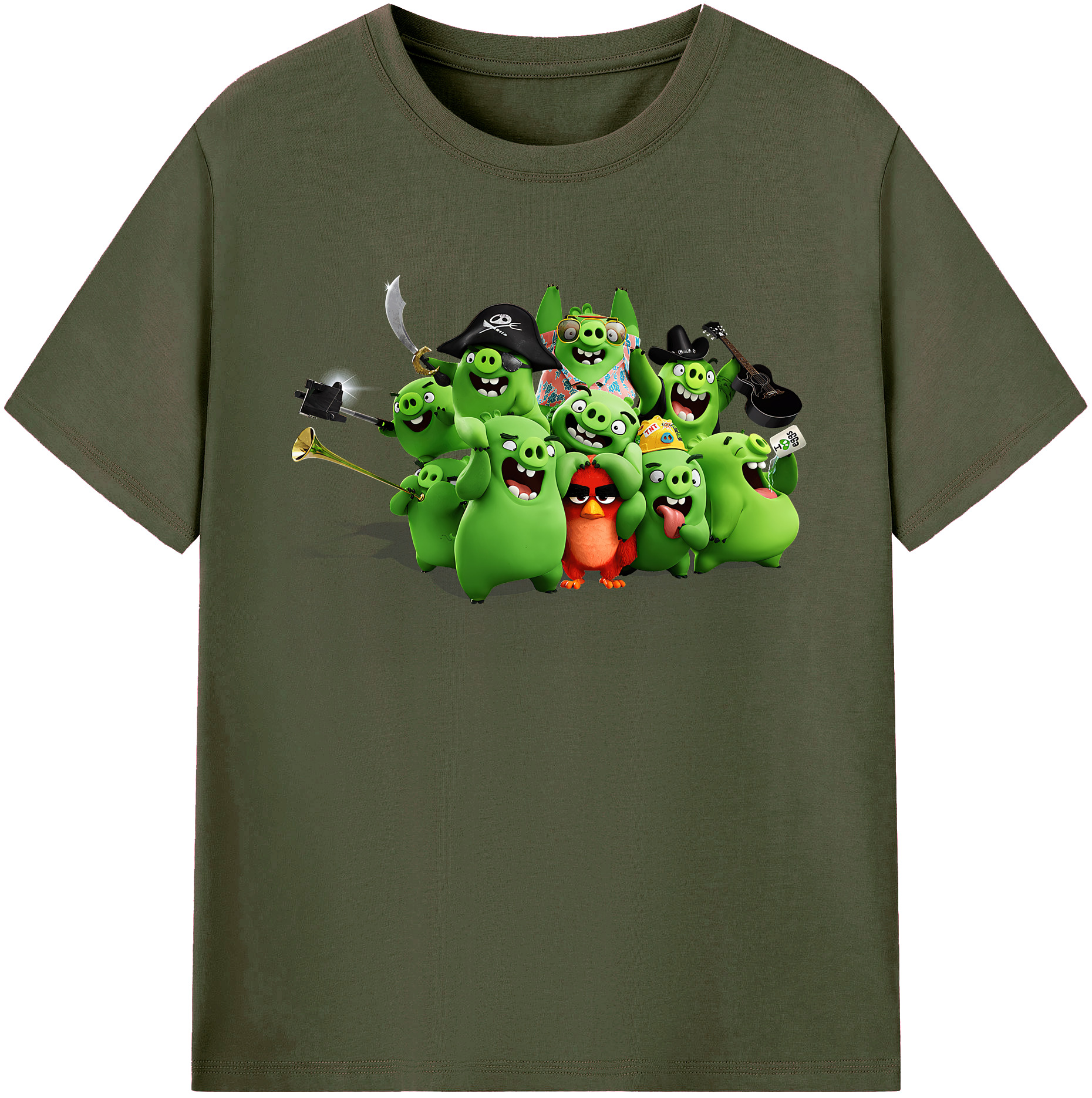 （画像用） Angry Birds アングリーバード 綿100％ メンズ半袖Tシャツ｜肌触りやわらか＆通気性